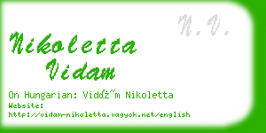 nikoletta vidam business card